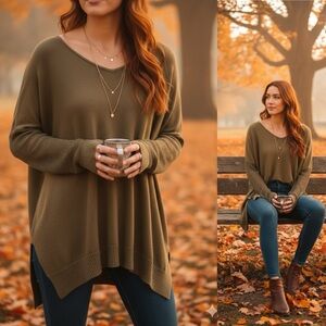 Nasty gal Olive Green Knit Sweater